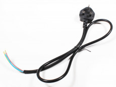 Jet Dryer Napájecí kabel - UK vidlice BS1363 (Type G) / bez konektoru, pouze kabel 3x 1,25" -černý 